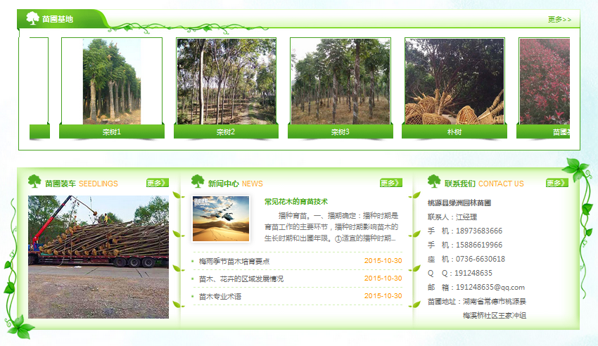 營銷型網站成功案例——桃源縣綠洲園林苗圃